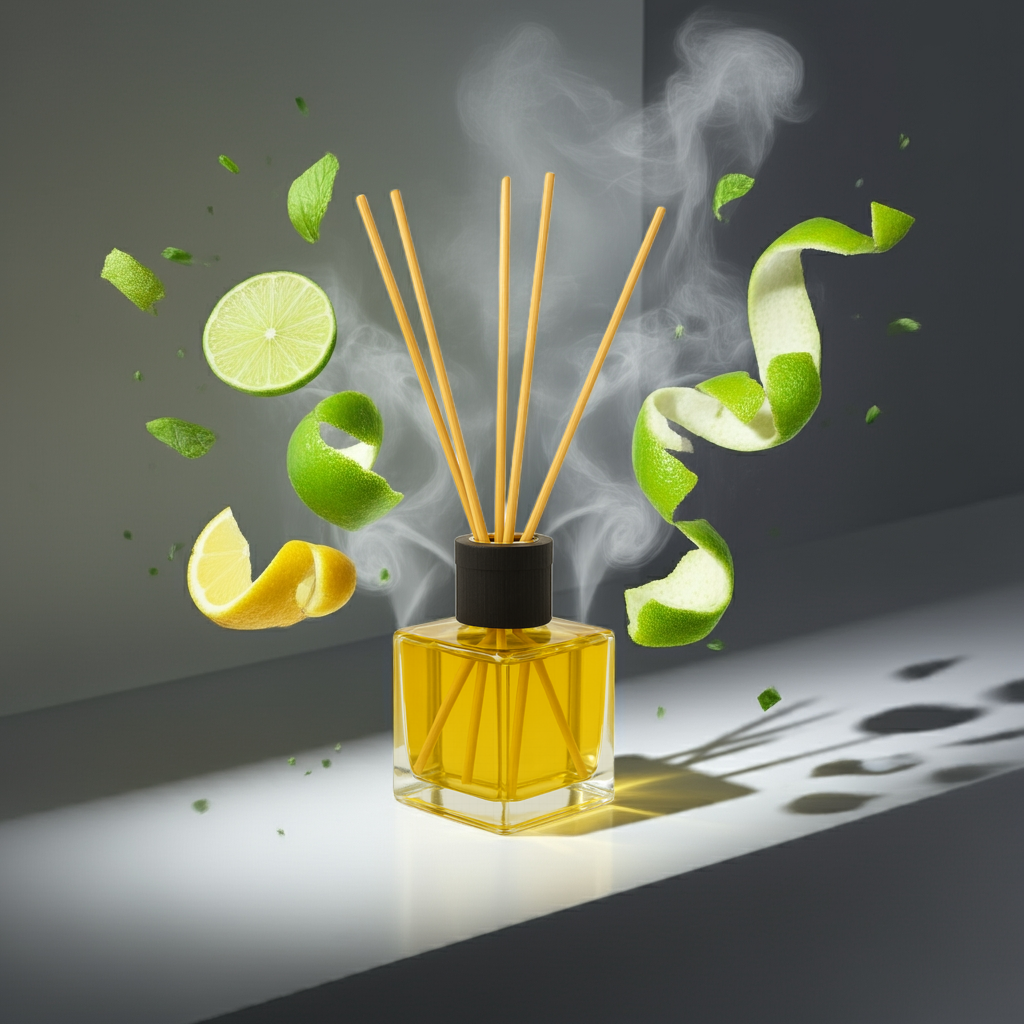 Frischekick – Classic Zitrone & Limette – Diffusor – frisch & belebend > Rattanstäbchen
