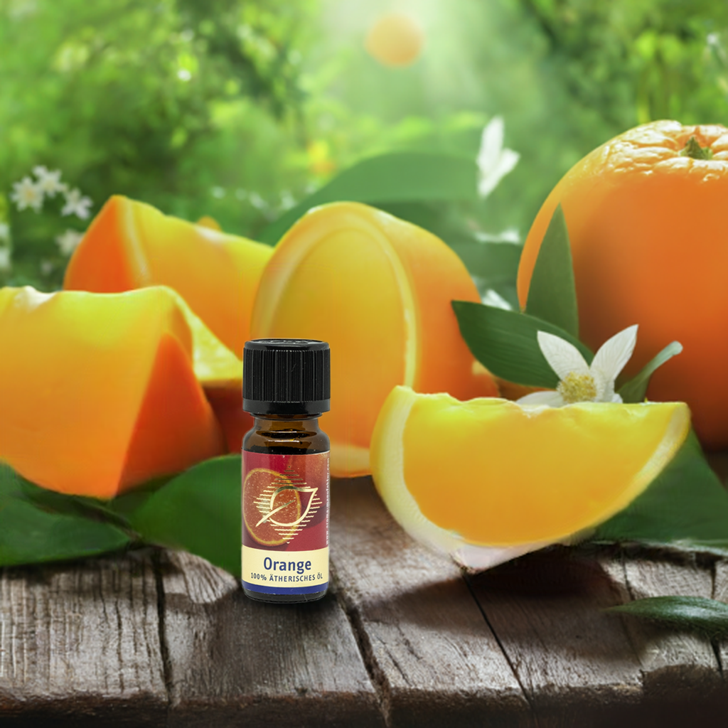 Orange Ätherisches Öl 10 ml Hintergrund Orangenheide inkl. Früchte & Blumen