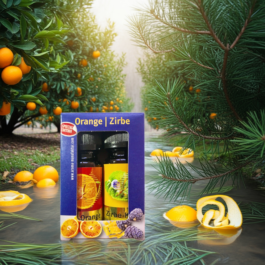 Zitrus & Wald – Natur Orange & Zirbe – Duftöl-Set – 2×10 ml Aroma Manufaktur® ätherisches Öl