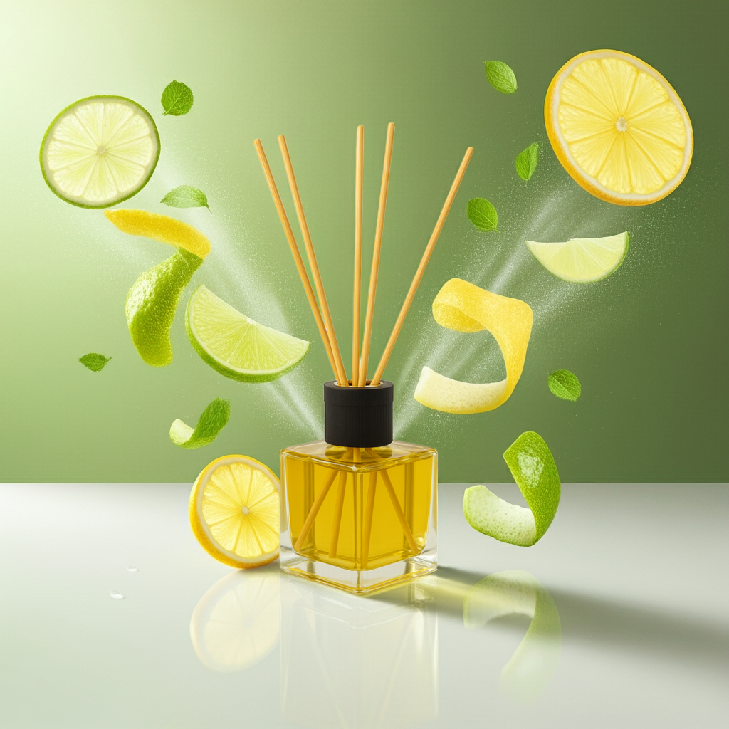 Frischekick – Classic Zitrone & Limette – Diffusor – frisch & belebend > Rattanstäbchen