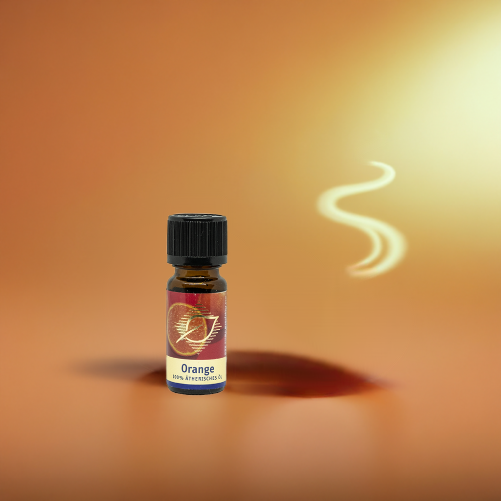 Orange Ätherisches Öl 10 ml Hintergrund Orang inkl. kleine Rauchwolke