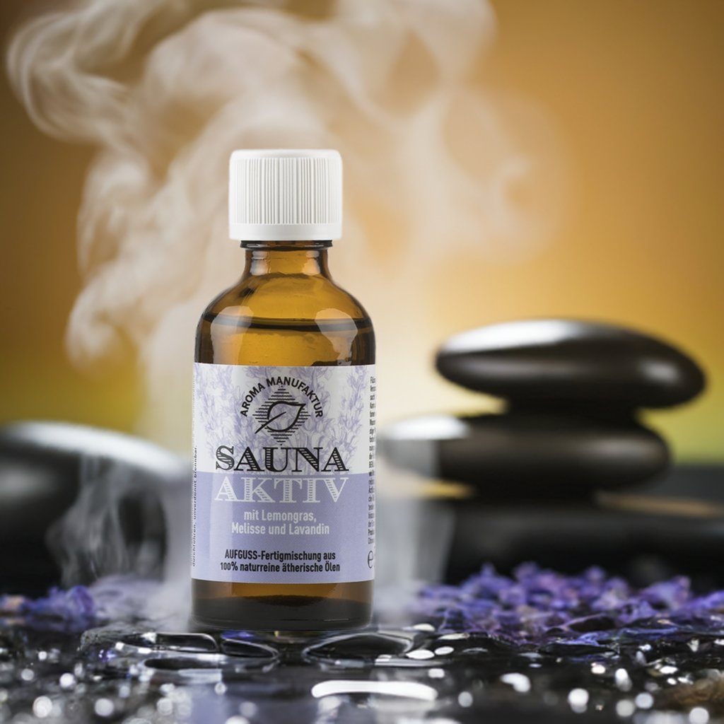 Klar & belebend – Sauna Aktiv mit Lemongras, Melisse & Lavendel – Aufguss Aroma Manufaktur® ätherisches Öl