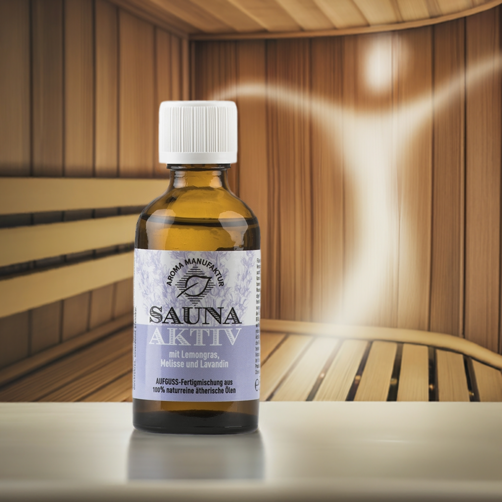 Klar & belebend – Sauna Aktiv mit Lemongras, Melisse & Lavendel – Aufguss Aroma Manufaktur® ätherisches Öl