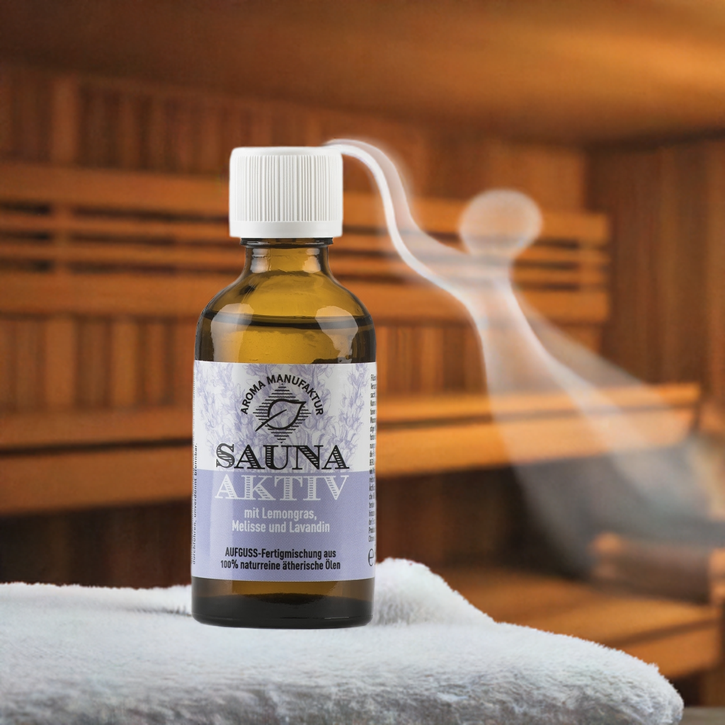 Klar & belebend – Sauna Aktiv mit Lemongras, Melisse & Lavendel – Aufguss Aroma Manufaktur® ätherisches Öl