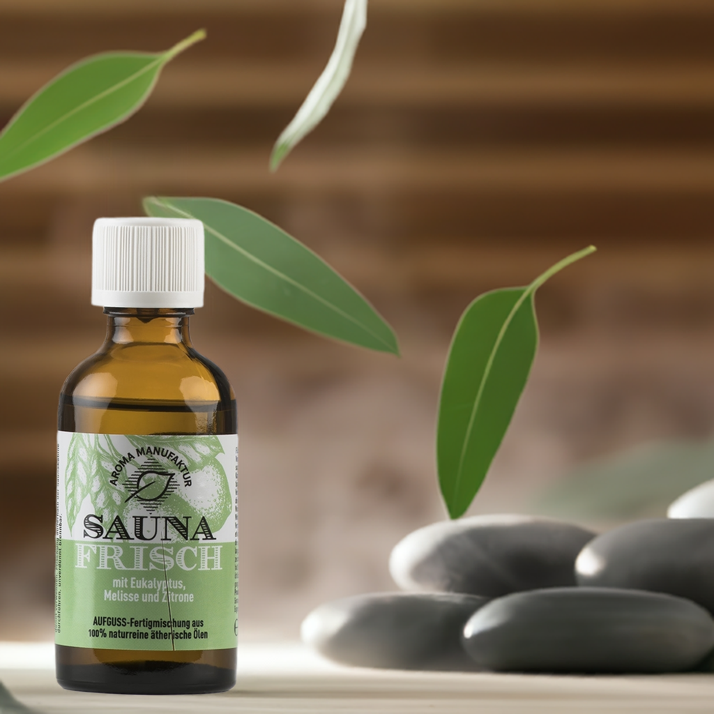Frei Durchatmen – Sauna Frisch mit Eukalyptus, Melisse & Zitrone – Aufguss Aroma Manufaktur®