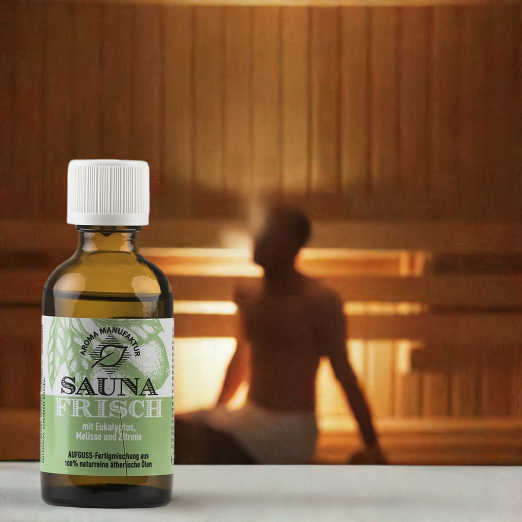 Frei Durchatmen – Sauna Frisch mit Eukalyptus, Melisse & Zitrone – Aufguss Aroma Manufaktur®