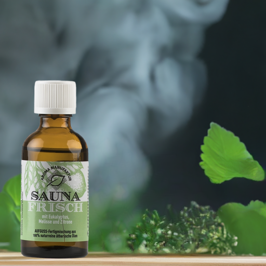 Frei Durchatmen – Sauna Frisch mit Eukalyptus, Melisse & Zitrone – Aufguss Aroma Manufaktur®