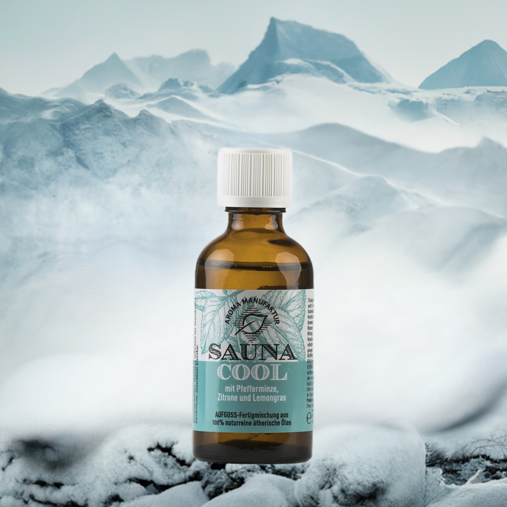 Klar & kühl – Sauna Cool mit Pfefferminze, Zitrone & Lemongras – Aufguss Aroma Manufaktur® ätherisches Öl