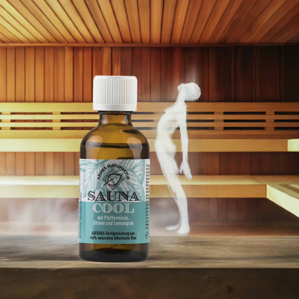 Klar & kühl – Sauna Cool mit Pfefferminze, Zitrone & Lemongras – Aufguss Aroma Manufaktur® ätherisches Öl