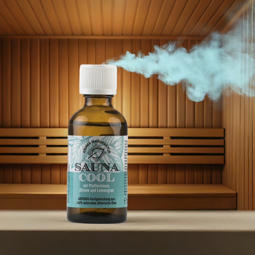 Klar & kühl – Sauna Cool mit Pfefferminze, Zitrone & Lemongras – Aufguss Aroma Manufaktur® ätherisches Öl