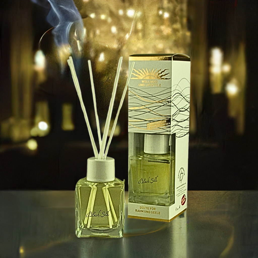 Elegant & weich – De Lux Black Silk – Diffusor Aroma Manufaktur® Raumdüfte