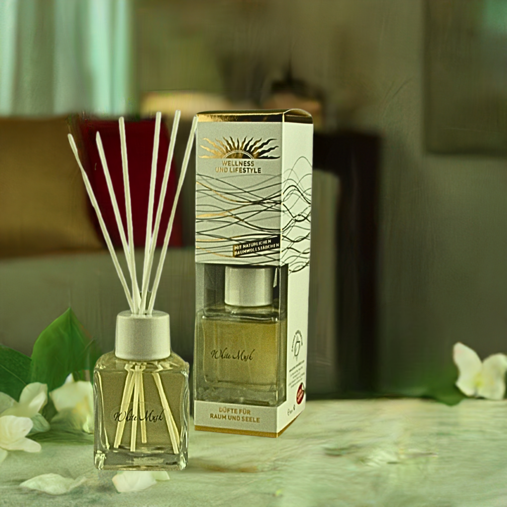Klar & textilfrisch – De Lux White Musk – Diffusor Aroma Manufaktur® Raumdüfte