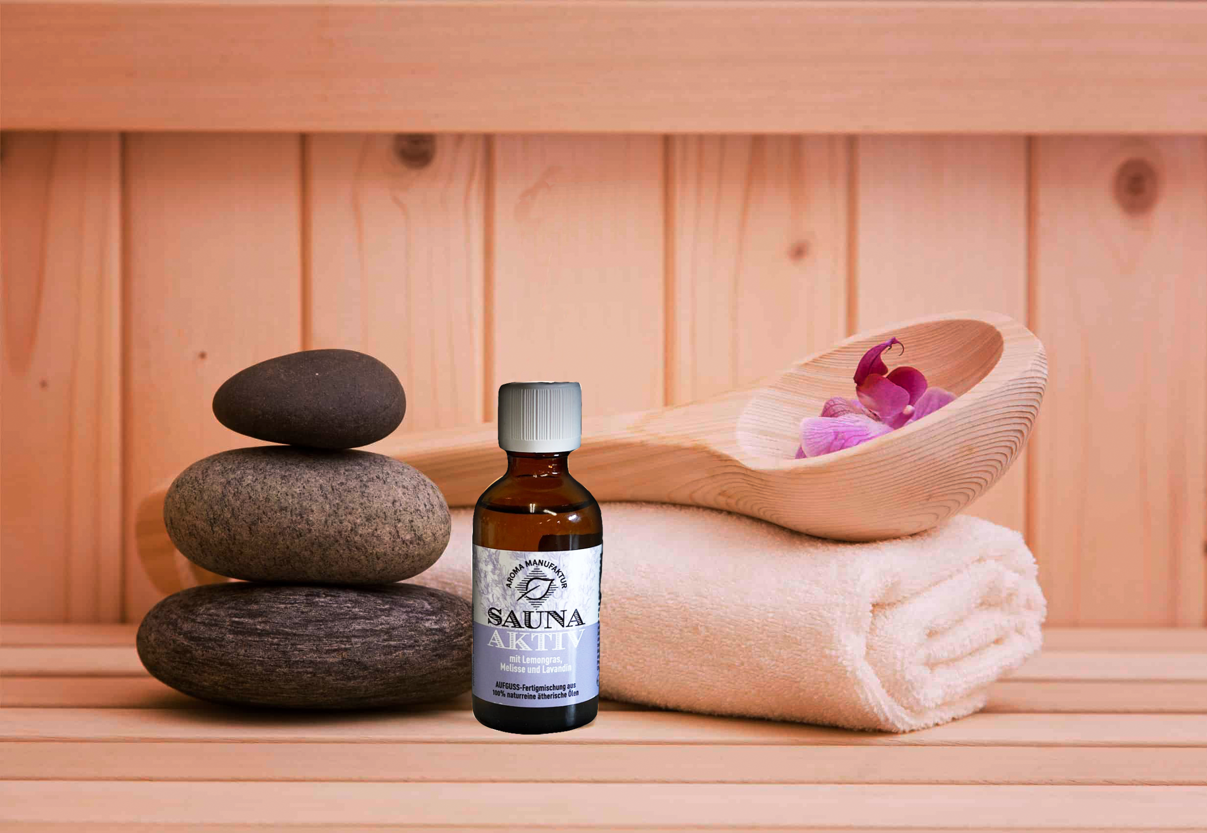Klar & belebend – Sauna Aktiv mit Lemongras, Melisse & Lavendel – Aufguss Aroma Manufaktur® ätherisches Öl