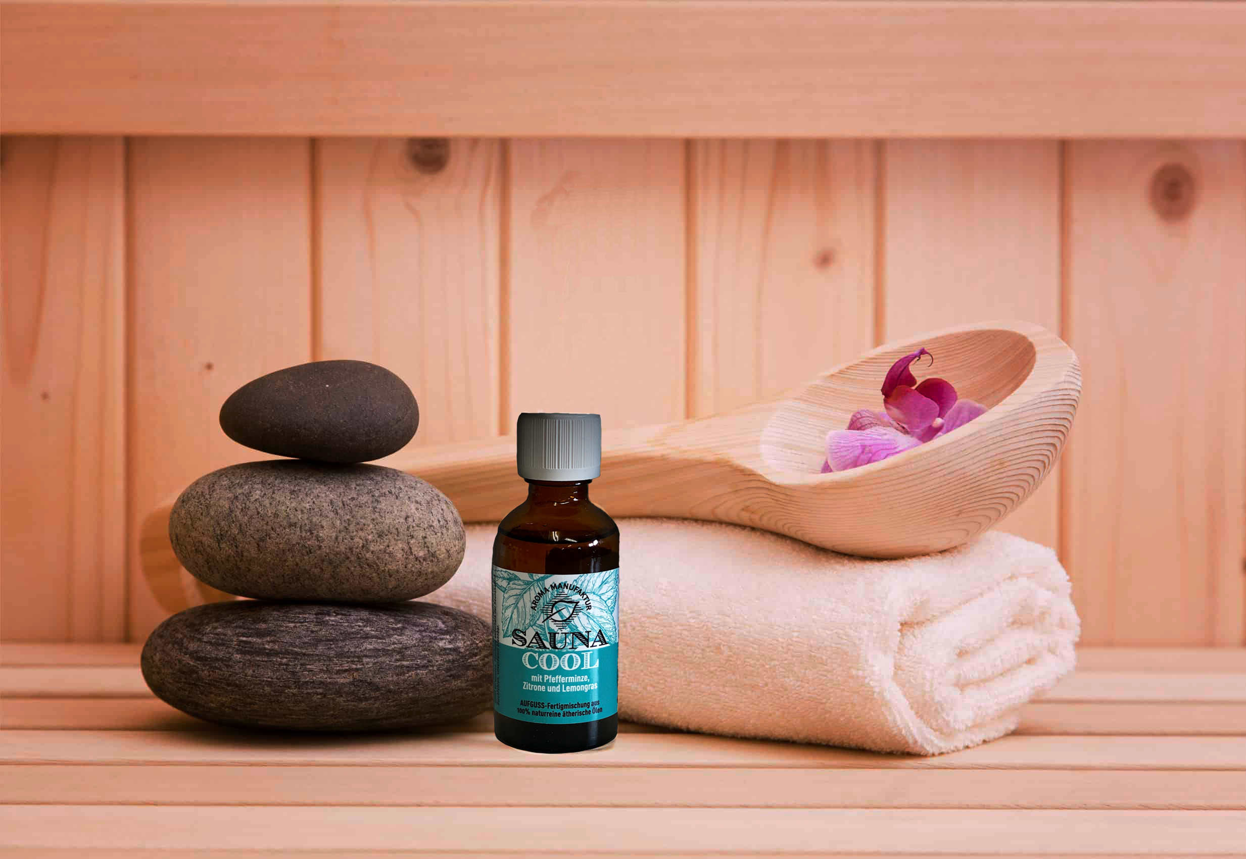 Klar & kühl – Sauna Cool mit Pfefferminze, Zitrone & Lemongras – Aufguss Aroma Manufaktur® ätherisches Öl